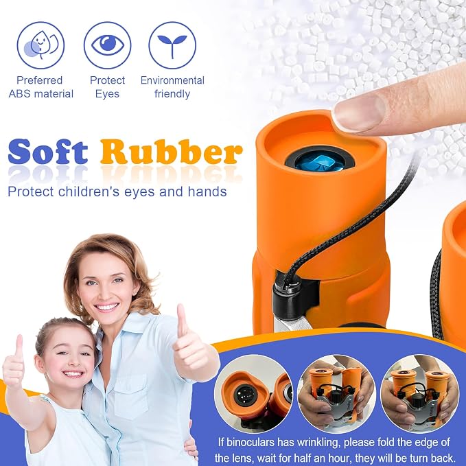 Real Binoculars for Kids Gifts for 3-12 Years Boys Girls 8x21 High-Resolution Optics Compact Toy Binocular for Bird Watching,Travel, Camping - Image 4