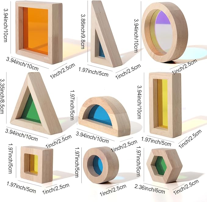Dinhon 32-Piece Acrylic Rainbow Building Blocks Set for Kids - Colorful Stacking Blocks, Educational Toddler Puzzles, Preschool Learning Toys, Gifts for Ages 1 2 3 4 5 Boys and Girls - Image 5