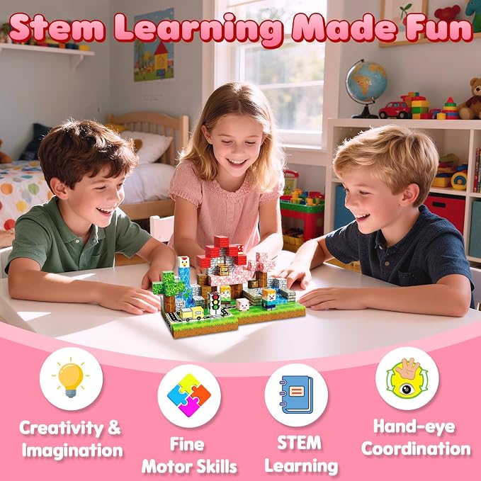200PCS Magnetic Blocks, Building Cubes, Girls Kids Gifts Toys - Image 7
