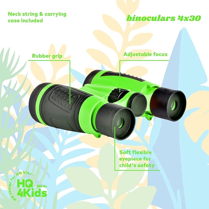 Outdoor Adventure Kit for Kids: Binoculars, Compass, Magnifying Glass & Flashlight. 3-12 Year Old Boys & Girls (Green) (Green) - Image 4