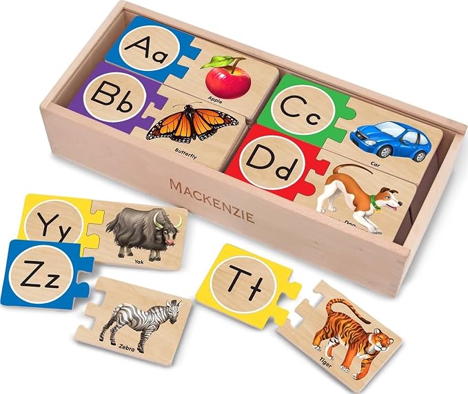 Melissa & Doug Self-Correcting Alphabet Wooden Puzzles with Storage Box (52 pcs) ABC Puzzles, Wooden Alphabet Puzzle for Kids Ages 4+ by Unknown