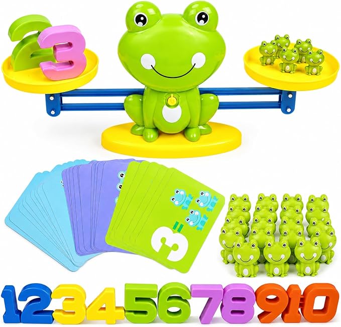 CozyBomB Frog Scale Balance Counting Toy - Preschool Math Learning Games by CozyBomB