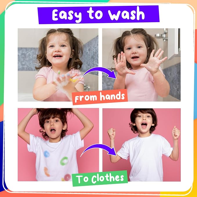 Chalkola 8 Washable Dot Markers for Toddlers - Kids Paint Dot Art Set - Image 5