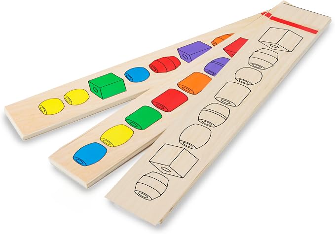 Melissa & Doug Bead Sequencing Set with 46 Wooden Beads and 5 Double-Sided Pattern Boards - Image 9