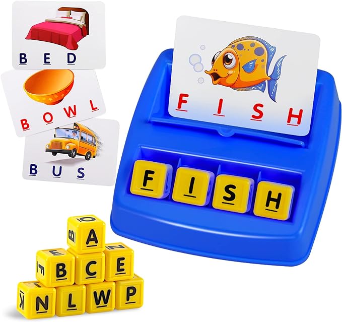 Matching Letter Game, Spelling Word and Increases Memory, Early Learning Educational Toy for Preschool & Kindergarten Kids Over 3-8 Years Old by Fenikso