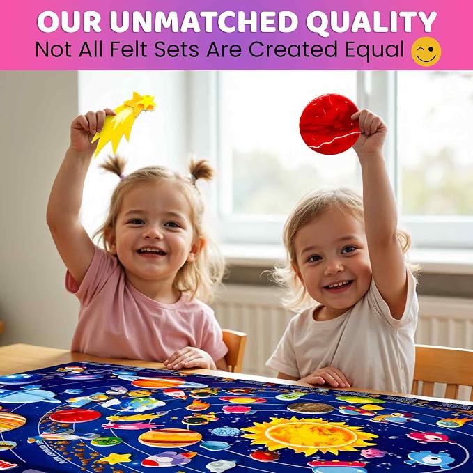 Space Felt Board for Kids 3-5 Years Old - Preschool Learning Activities - Image 7