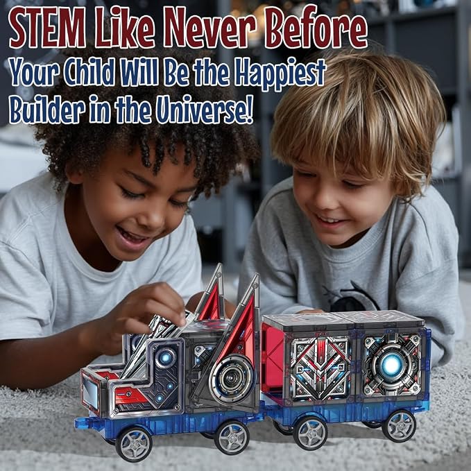 Little Pi Transformer Toys MegaBots Magnetic Tiles, Transforming Robot Toy - Image 3