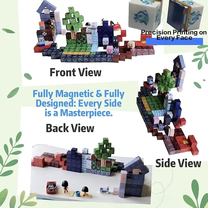 200PCS Magnetic Tiles Construction Building Blocks Fantasy Adventure Set with Volcano & Cave, STEM Educational Sensory Toys for Kids Ages 3-12, Learning Toys Gift for Boys Girls - Image 5