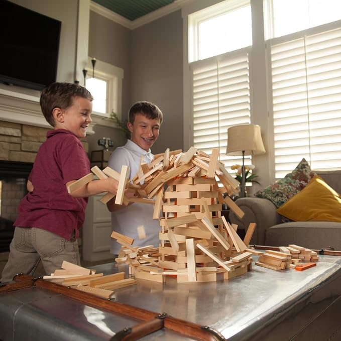 Fat Brain Toys Timber Planks 300 Piece Set - Wooden STEM Construction Set, Ages 3+ - Image 6