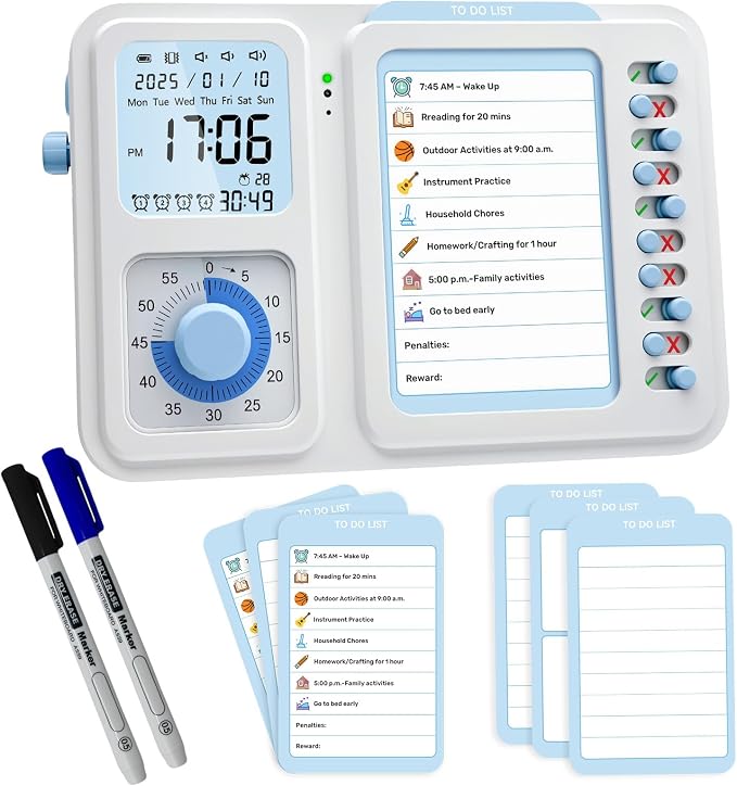 Visual Timer for Kids with Planning Board, 3-in-1 Visual Schedule for Kids with Autism & ADHD, Chore Chart for Home, School, Classroom, Desk by Unknown
