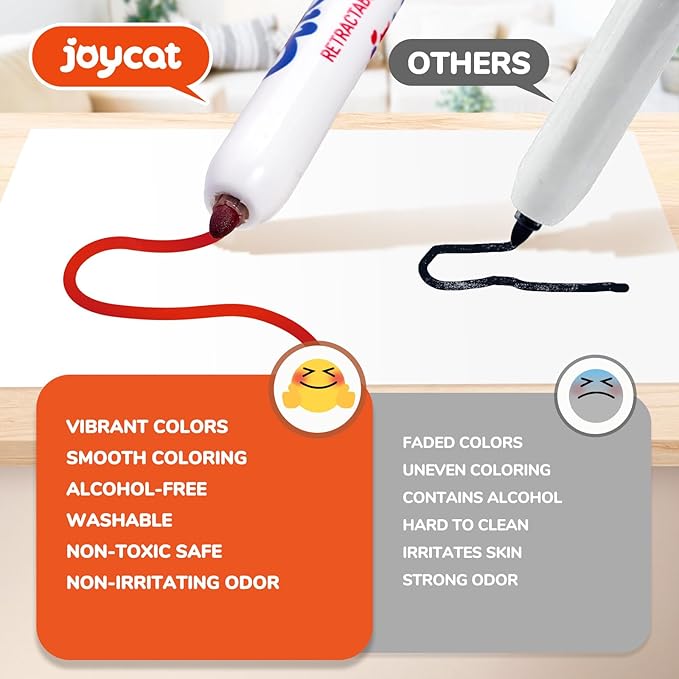 JoyCat Click & Draw Washable Markers for kids with Retractable Tips,40 Colors Markers Set,retractable marker for Toddlers Kids, Ideal arts & crafts supplies,coloring markers,Holiday Gifts for Kids.