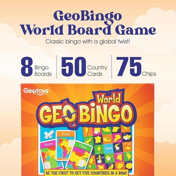 World Bingo for Kids Ages 4 and Up, Geography Game for Home, School or Camp - Image 2