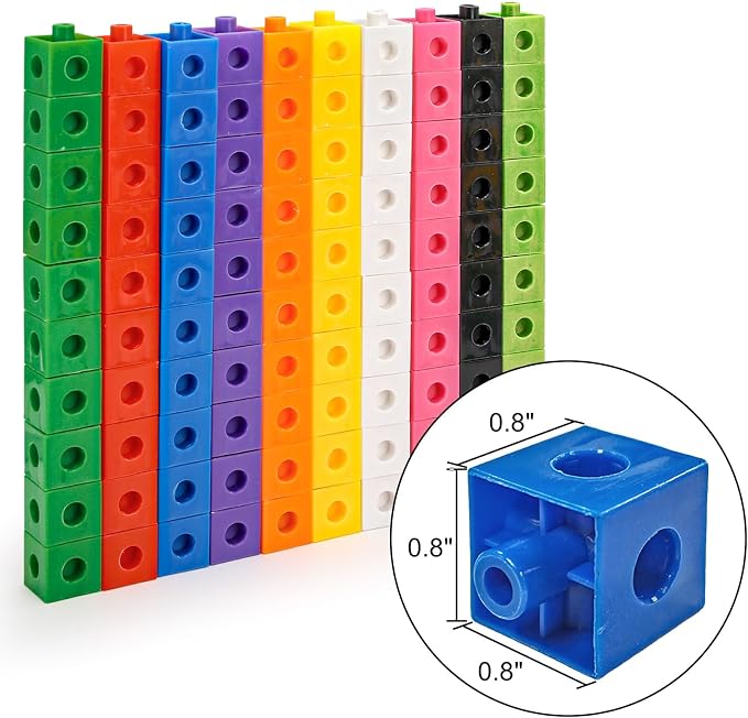 ZEAYEA 300 Pcs Linking Cubes with Storage Box, Counting Blocks for Math Learning and Fun Activities, Math Manipulatives Educational Supplies for Spatial Intelligence, Counting, Creativity - Image 2