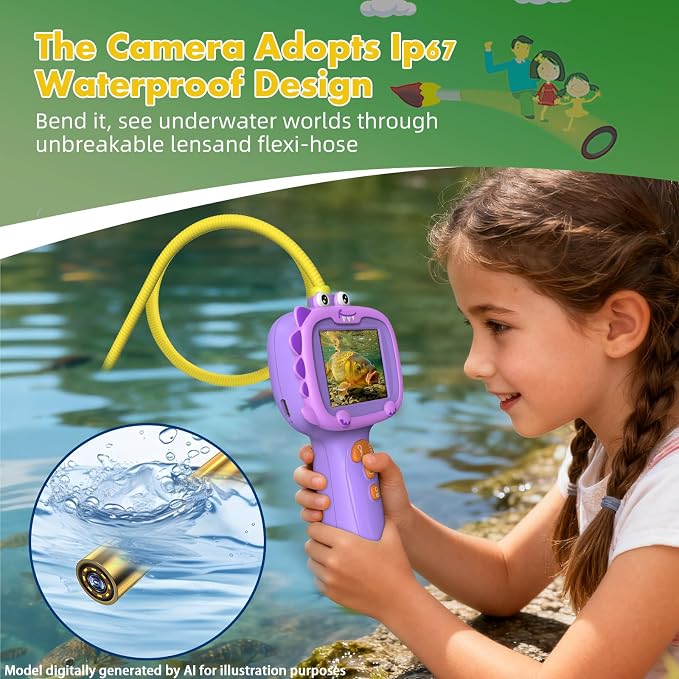 Daxiongmao Borescope Camera with Light for Kids | STEM Science Educational Toy for 3 4 5 6 7 8 9 10 Years Old Boys & Girls | Birthday Gift for Outdoor Adventures & Nature Discovery（Purple） - Image 3