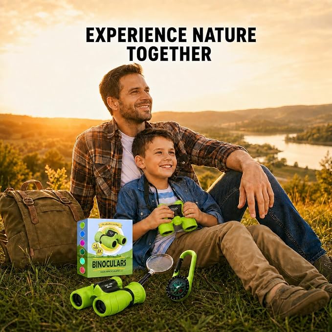 Binoculars for Kids – Perfect Toy for Little Boys and Girls – Extensive Set Incl. Magnifying Glass & Compass – Powerful Magnification 8X21 – 3 to 12 Year Old Kids for Toddler - Image 6