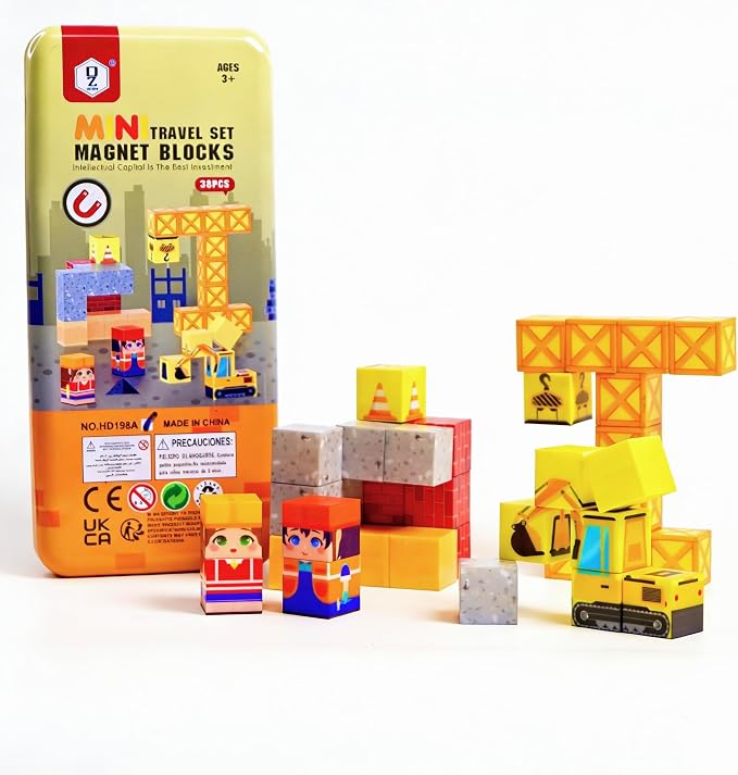 Magnetic Building Blocks 38 Pieces STEM Toy Set Ages 3-8 by Unknown