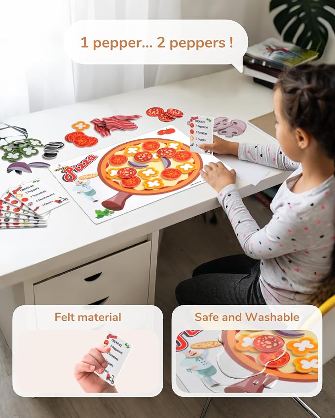 CHEFAN Pizza Counting Toddler Toys, Toddler Number Learning Toys, Preschool Math Games, Manipulatives for Preschool (Pack of 2) - Image 2