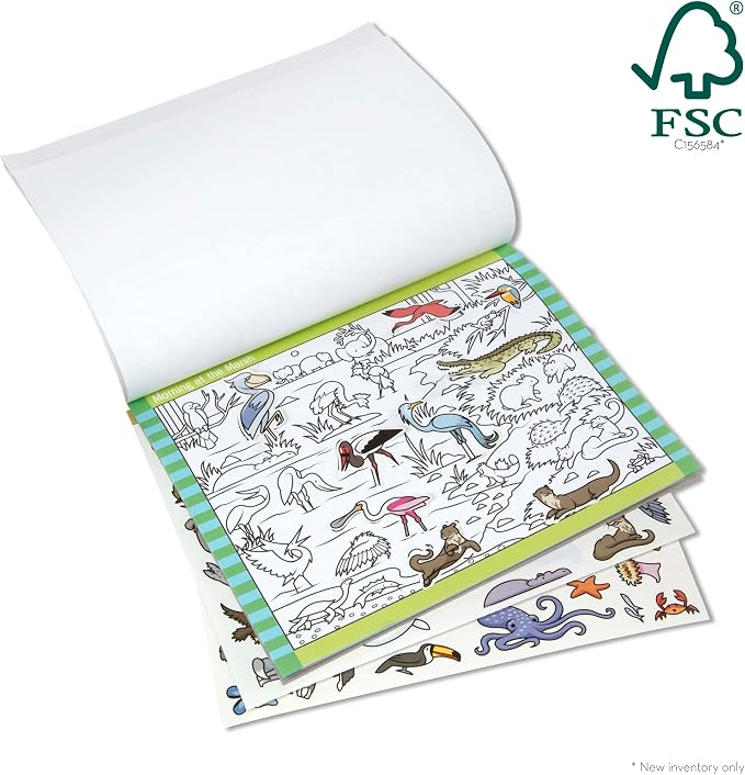 Melissa & Doug Seek & Find Sticker Pad – Animals, 400+ Stickers & 14 Scenes to Color, Search & Find Sticker Activity Pad for Coloring & Matching, Creative Learning Toys for Kids 4+ - FSC Certified - Image 9