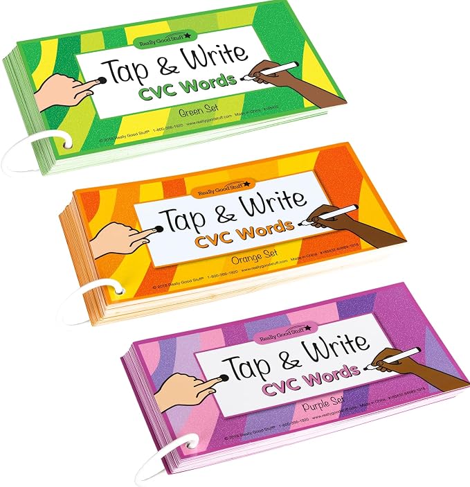 Really Good Stuff Tap and Write CVC Words, 120 Cards by ReallyGoodStuff