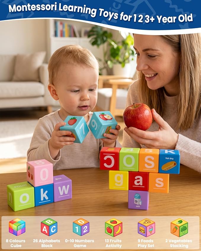 Magnetic Blocks for Toddlers,1.65in Large Montessori Building Cube for Kids - Image 2