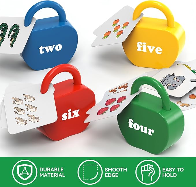 Montessori Lock and Key Toddler Toys, Cause and Effect Sensory Learning Toys for 1 2 3 Year Old, Number Counting & Matching Game, Fine Motor Skills Preschool Travel Activities - Image 7