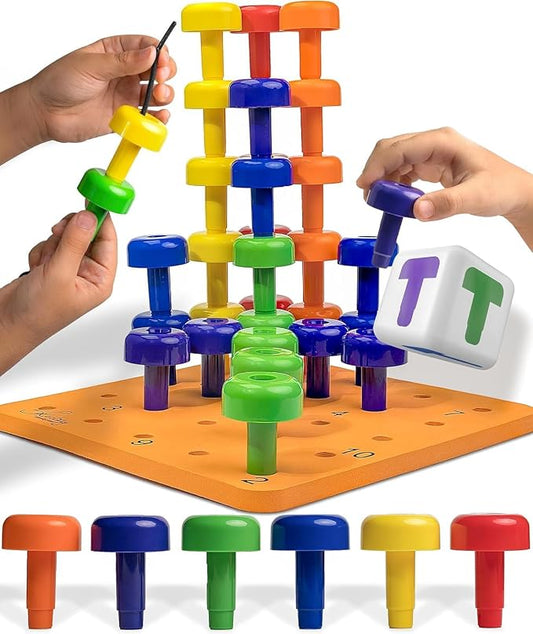 Skoolzy Montessori Sensory Pegboard, 33 Pc, STEM Learning, Ages 2+ by Skoolzy