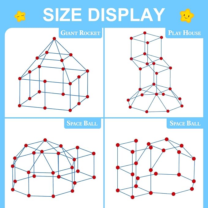 SpringFlower Fort Building Kit for Kids,STEM Construction Toys, Educational Gift for 3 4 5 6 7 8 9 10 11 12 Years Old Boys and Girls,Ultimate Creative Set for Indoor & Outdoors Activity,100 Pcs - Image 3