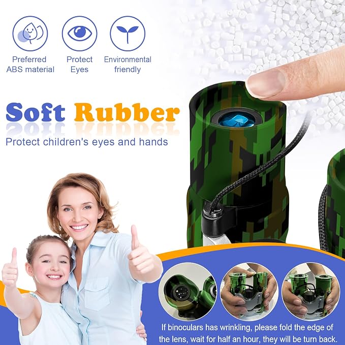 Real Binoculars for Kids Gifts for 3-12 Years Boys Girls 8x21 High-Resolution Optics Compact Toy Binocular for Bird Watching,Travel, Camping - Image 4
