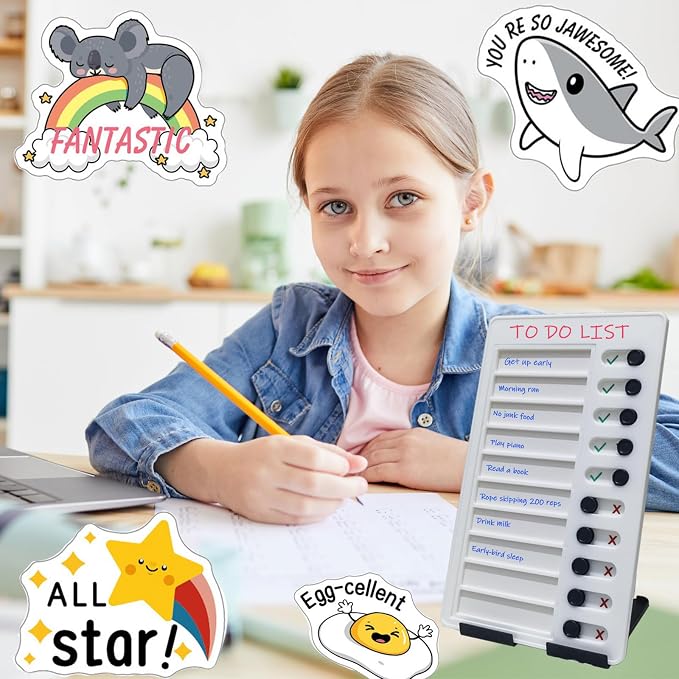 Chore Chart for Adults Kids Chore Chart Plastic Checklist Board Daily to Do List My Chores Task Board Sliding Routine Chart for Kids Rv Reminder with 10 Detachable Cardstock and 2 Markers - Image 8