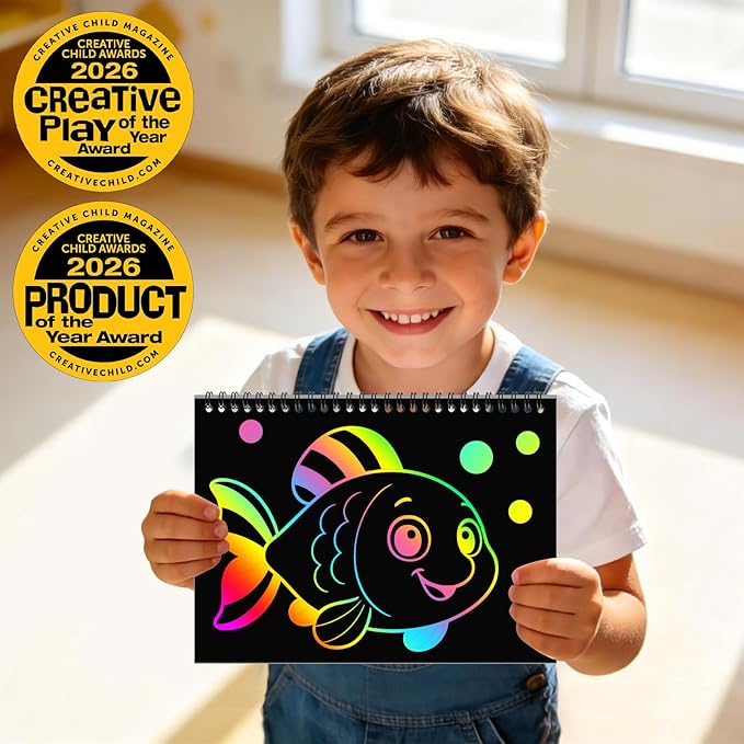 ZMLM Scratch Paper Art-Crafts Gift: 2 Pack Rainbow Notebooks Supplies Toys - Image 3