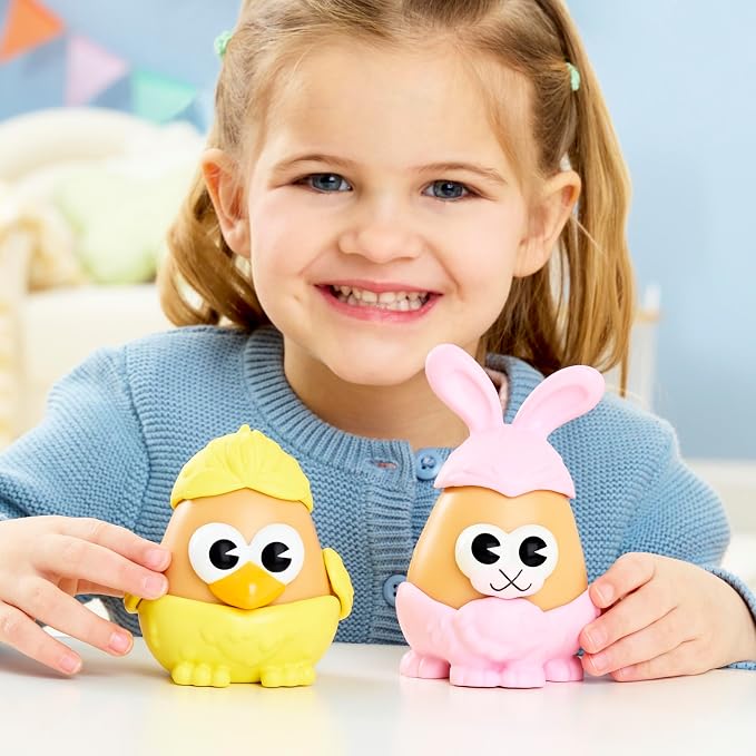 Potato Head Bunny & Chick Tots with 12 Mix and Match Pieces, Two 3-Inch Potato Bodies with 10 Accessories, Preschool Toys for Girls and Boys 2+ – Easter Basket Stuffers - Image 3