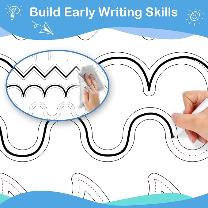 Aizweb Handwriting Practice Dry Erase Board,9" x 12" ABC Alphabet Letter Tracing for Kids Ages 3-5 Writing Small Whiteboard,Pre k Toddler Preschool Kindergarten Learning Activities,Homeschool Supplies - Image 7