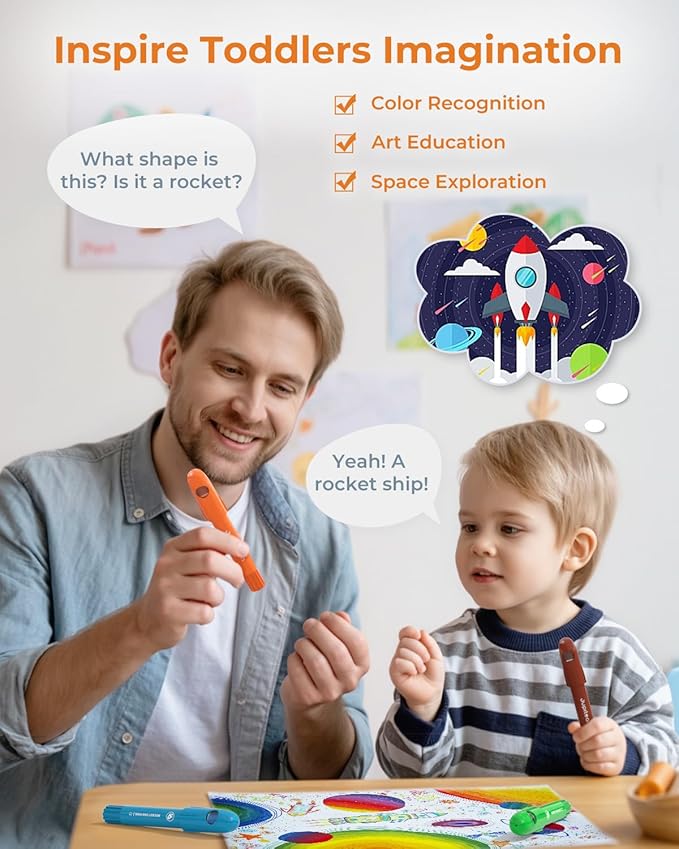 JUPITEARTH 12 Colors Twist Crayons for Toddlers 1-3, Non-Toxic Washable Crayons for Ages 4-8 with Storage Bucket, Ultra-Silky and Easy to Hold Art Supplies,Ideal Christmas Gift for Boys and Girls