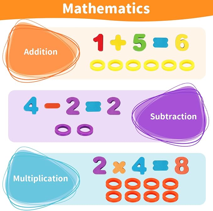 3 in 1 Montessori Toys for 3+ Year Old, Education Toys for Preschool Learning Activities, Wooden Magnetic Color and Number Maze, Sorting Counting Color Matching Toddler Puzzle - Image 4