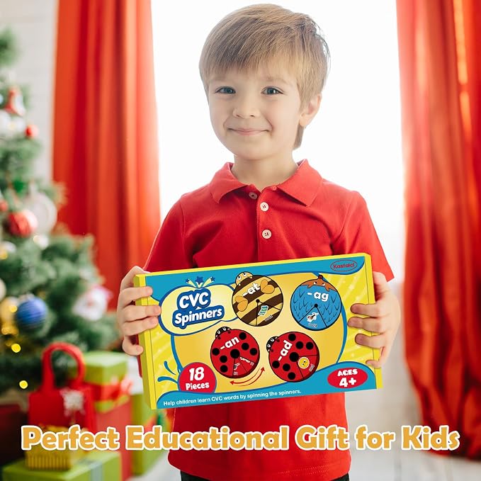 Kasfalci CVC Word Cards,CVC Word Games,Phonics Games,Speech Therapy Toys for Toddlers Kids,Learn to Read,Spelling Reading Learning Game,Kindergarten Preschool Learning Activities Educational Toy - Image 7