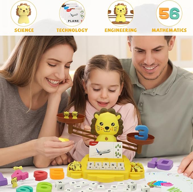 Snugzy Lion Balance Counting Toys Math Game Montessori Toys Learning Games for Kids Educational Toy Gifts for Boys Girls Age 5-7 - Image 6