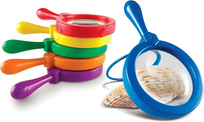 Learning Resources Jumbo Magnifiers - 6 Pieces, Ages 3+ Toddler Learning Toys, Exploration Toys for Kids, Magnifiers for Kids by LearningResources