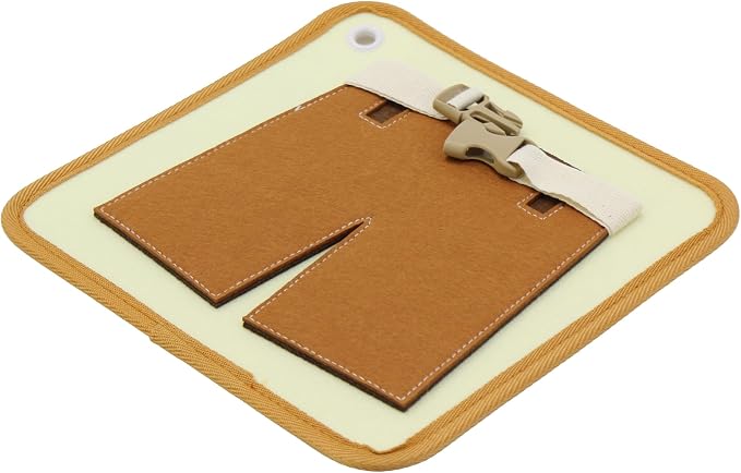 Felt Activity Board Set – Dressing Skills 4 Pieces Montessori-Inspired Ages 3+ | Snap Vest, Zipper Vest, Buckled Shorts & Hook and Loop Shoe | Fine Motor Practical Life Toy with Ring for Preschoolers - Image 8