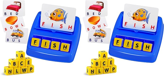 Fenikso Matching Letter Game, Spelling Word and Increases Memory, Early Learning Educational Toy for Preschool & Kindergarten Kids Over 3-8 Years Old (Pack of 2) by Fenikso