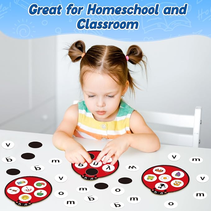 Kasfalci Alphabet Games for Kids Toddlers,Animal Cards,Alphabet Learning Toys,ABC Flash Cards,Speech Therapy,Letter Matching Board Games for Kids 3-6,Ladybug Toys,Preschool Classroom Must Haves - Image 7