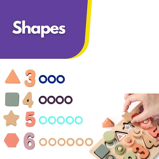 GeroCrew Toddler Montessori Toys Teaches Number, Counting, Math, Stacking Fun Preschool Learning Activates for Boy and Girl | Year Old Boy Gifts and Beyond! (Macaron) - Image 7