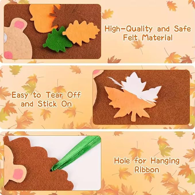 DAGLLGEW Fall Crafts for Kids 12 Pieces Hedgehog Fall Crafts DIY Art for Children's Birthday, Window Picture, Halloween, Christmas for Toddlers Activities for Kids