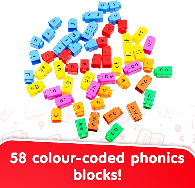 Junior Learning Rainbow Phonics Blox - 58 Color-Coded Building Blocks - Image 2