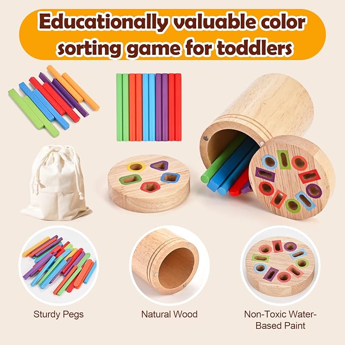 Color Sorting Toys for Toddler, Montessori Toys for 1-3 Year Old - Image 3