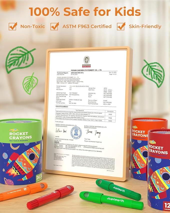 JUPITEARTH 12 Colors Twist Crayons for Toddlers 1-3, Non-Toxic Washable Crayons for Ages 4-8 with Storage Bucket, Ultra-Silky and Easy to Hold Art Supplies,Ideal Christmas Gift for Boys and Girls