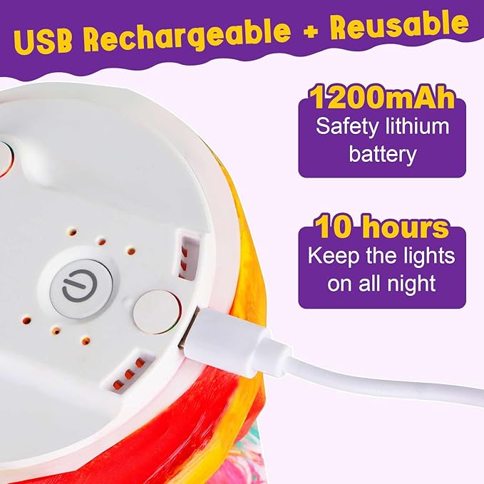 EPUMP Paint Your Own Cat Lamp Kit - Rechargeable 1200mAh Cat Night Light with 2 Light Modes, Arts and Crafts Painting Toys for Girls Boys, Art Supplies Birthday & Christmas Gifts for Kids Ages 3-12+