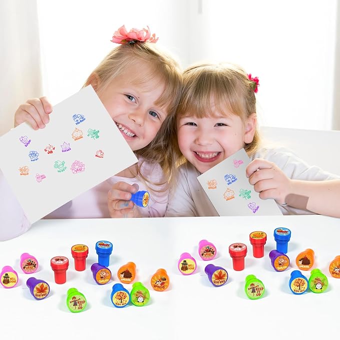 Cinrobiye 24 Pcs Seasonal Stampers Party Favor Set, Cute Four Seasons Stamps for Kids Birthday Party, Classroom Rewards, Educational Learning Toys, Goody Bag Fillers, Seasonal Party Supplies - Image 6