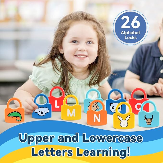 Alphabet Learning Toys, Lock and Key Toddler Toy for Ages 2-4, Preschool Learning Activities, Kindergarten Classroom Must Haves, ABC Montessori Toys for 3 Year Old - Image 2