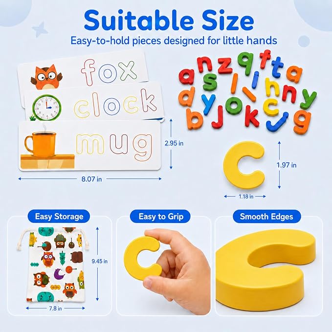 Learning Toys for Boys Girls Age 3 4 5 6, See & Spell CVC Word Spelling Toy - Image 8