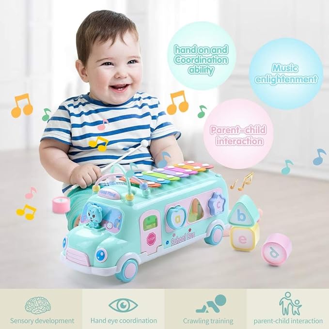 5-in-1 Baby Bus Xylophone Toys for 1 Year Old Girl - Image 3